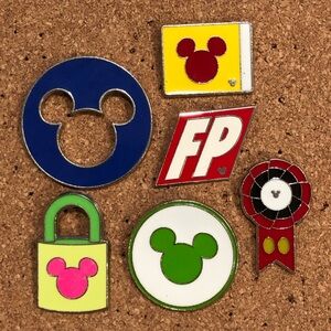 Disney Mickey Mouse Enamel Pin Collection - Blue, Yellow, Red, Green